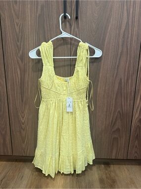 Girls' Yellow Smocked Sundress